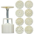 thumbnail image 1 of AOOOWER 8pcs Hand Press Cookie Stamp Moon Cake Decor Mould Barrel Mooncake Mold 75g Pastry DIY Tool, 1 of 10
