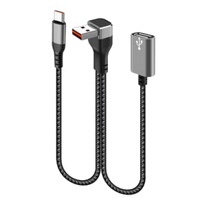 AOOOWER 90Degree Angled USB Splitter Cable for Fast Charging &Data Transfer Compatible for Laptop Car Chargers Mobile Power 25cm