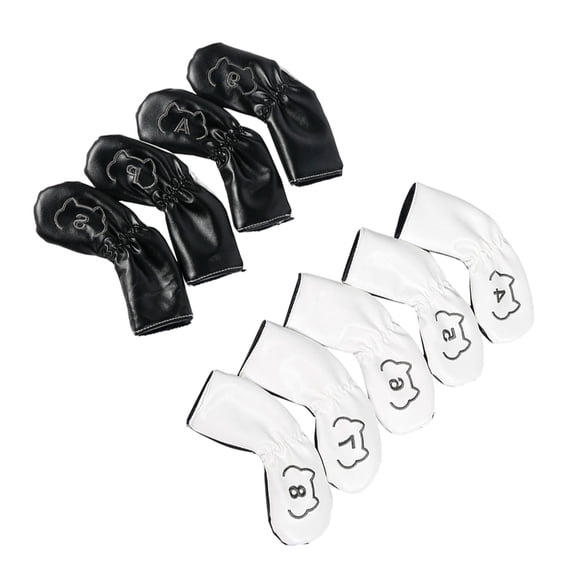 AOOOWER 9Pcs/set Golfs Iron Cover Iron Head Cover Golfs Head Cover Color PU Iron Cover