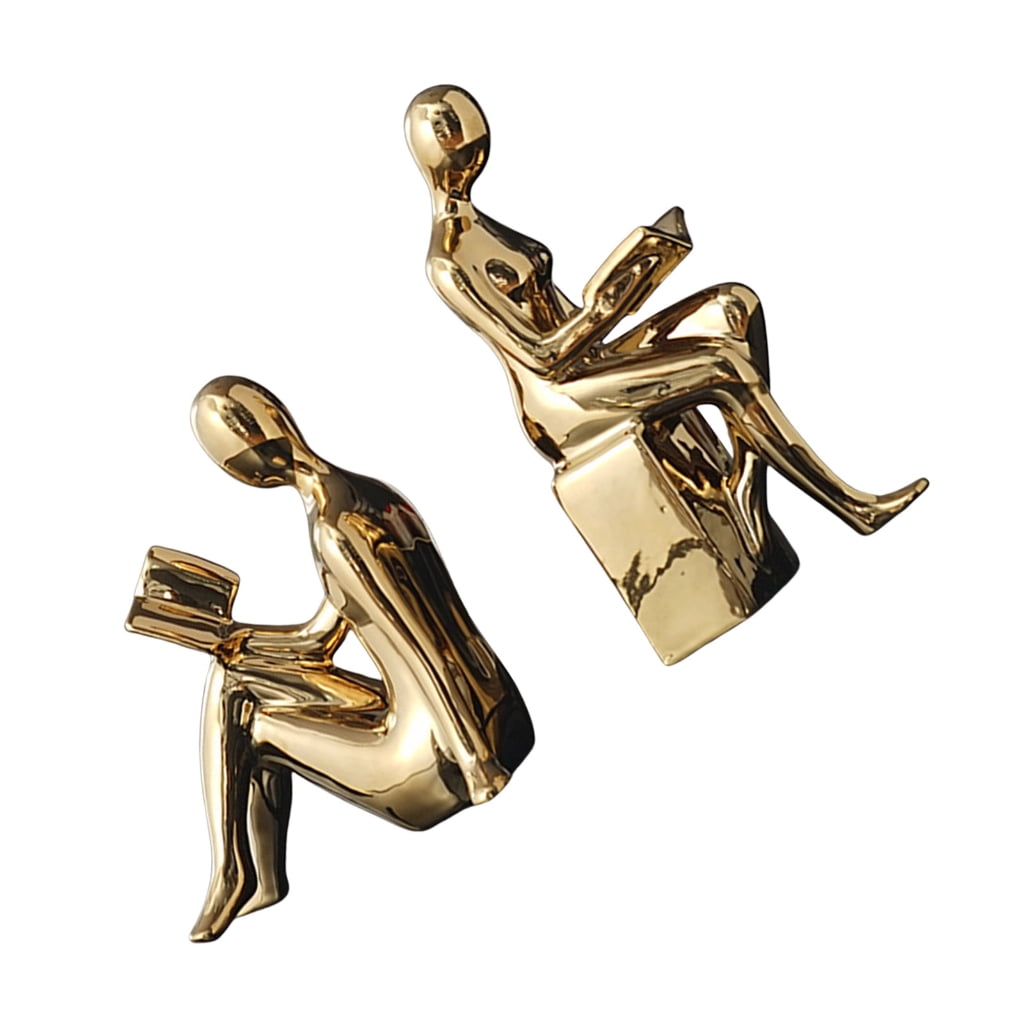 AOOOWER Abstract Figure Bookends Statues Unique Home Decoration for Art ...