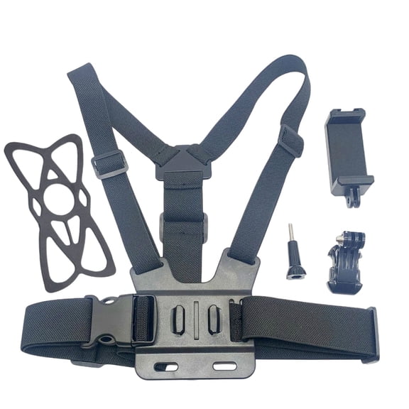 AOOOWER Adjustable Chest Harness 360 Rotatable Phone Clip And J Shape Base For Video