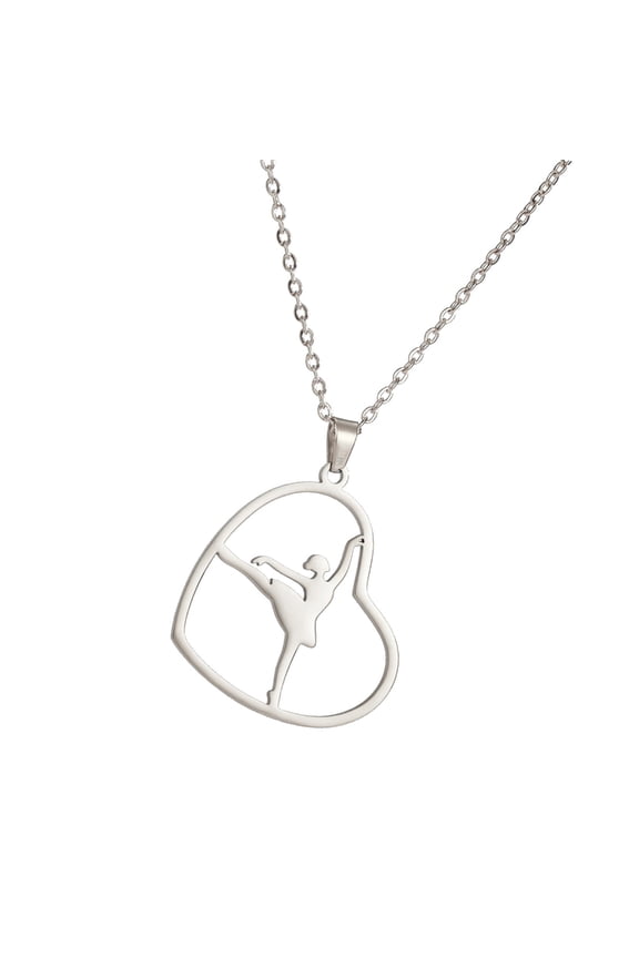 Adjustable Length Necklace Ballet Heart Pendant Necklace Dance Neck Jewelry