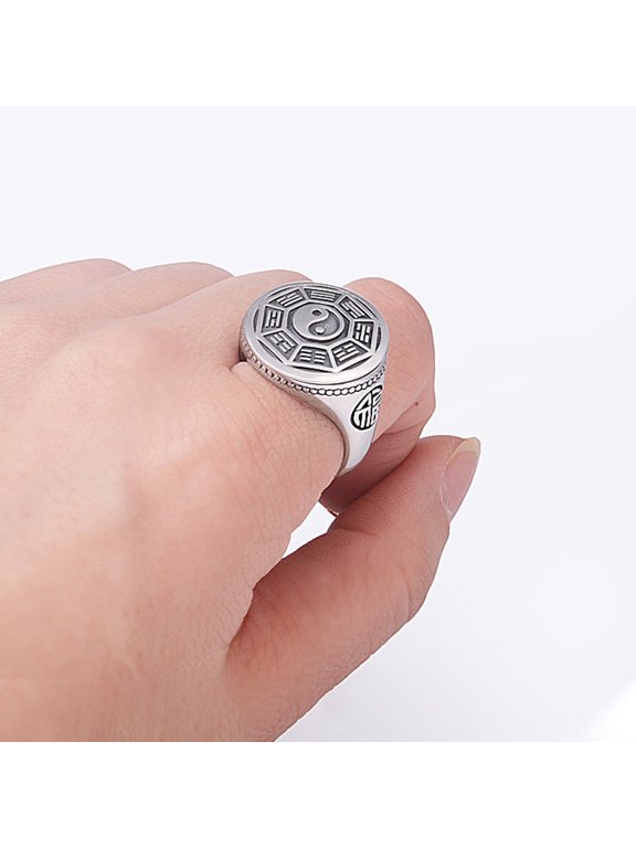 Adjustable Ring Personality Wide Face Domineering Ring Anniversary Promise Ring