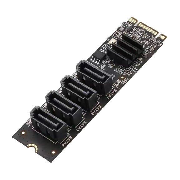 AOOOWER Advanced M.2 To 4 Port SATA3.0 Converter Card Compatibles NVME PCIE Protocols For Seamless Data Transfer