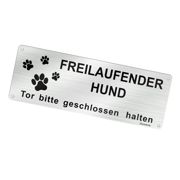 AOOOWER Aluminium Warning Sign for Dog Weatherproof Caution Dog Sign Plaque 25x10cm