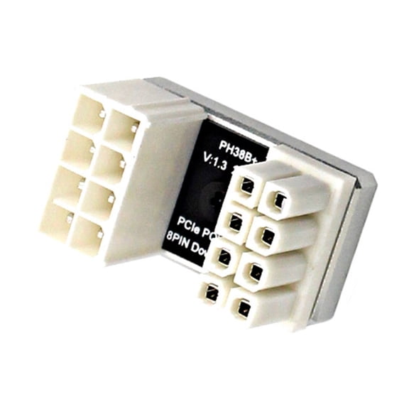 AOOOWER Aluminum 8Pin Power Connector Adapter 180 Degree Turning for Graphics Card, 8-Pin Power Steering Connection Adapter