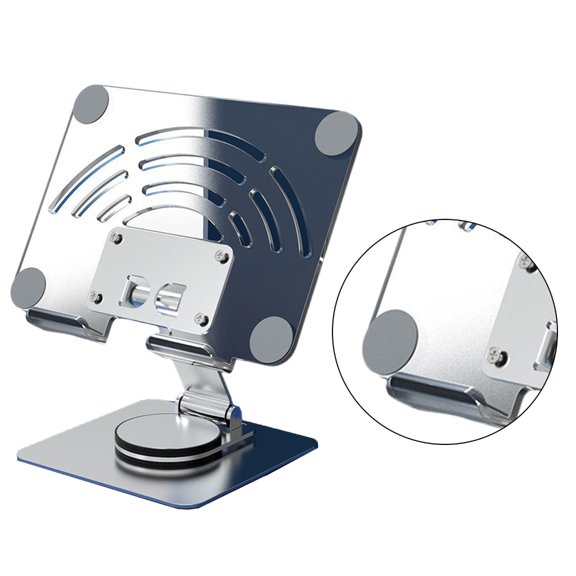 AOOOWER Aluminum Tablet Bracket with 360 Swivels Portable Silicone Tablet Support Stand