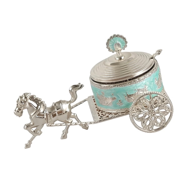 AOOOWER Antique Metal Carriage Sugar Canister Spices Jar For Kitchen Countertops Display