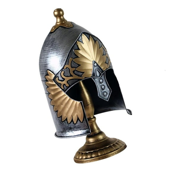 AOOOWER Antique Roman Soldier Helmets Model Decorative Medieval Iron Headpiece Ornament Collectors for Book Shelf Display
