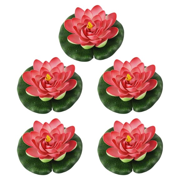 AOOOWER Artificial Water Lilies Pad Foam Floating Faux Plant Outdoor Pool Decoration