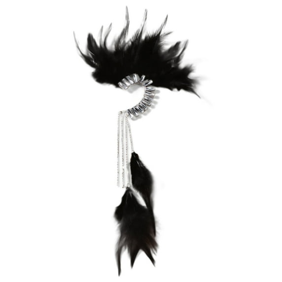 AOOOWER Artistic Charm Earrings Feather Ear Cuffs Ear Jewelry Stylish Women Earrings Ear Cuffs for Cosplay and Everyday Fashion