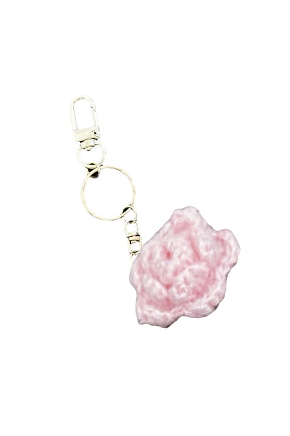 Artistic Knitted Rose Flower Key Ornament Phone Straps Handmade Phone Charm Hanging Ornament for Youthful Trendsetters