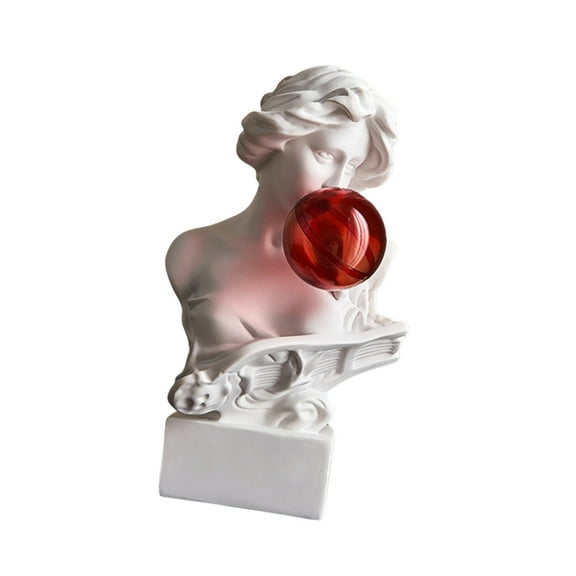 AOOOWER Artistic Resins Statue with Bubble Blowing Feature Greek Bust Sculpture Figurine for Home and Office Decors Enthusiasts