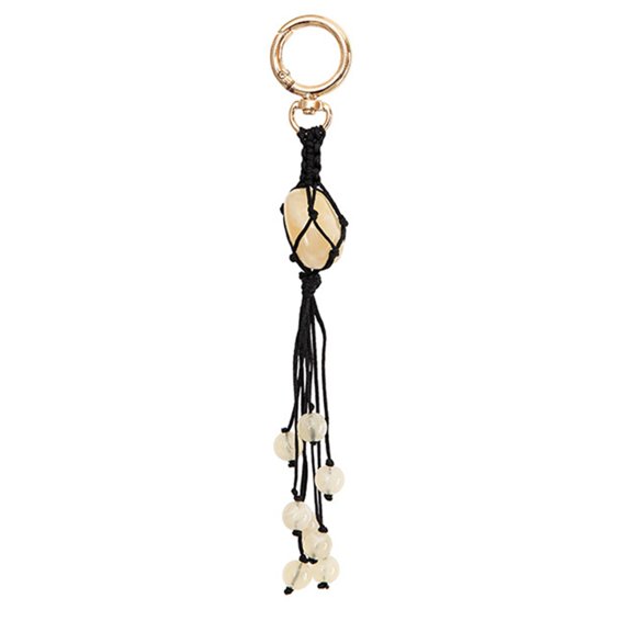 AOOOWER Artistics Knotted Rope Accessory Pendant Showcasing Colorful Natural Rock