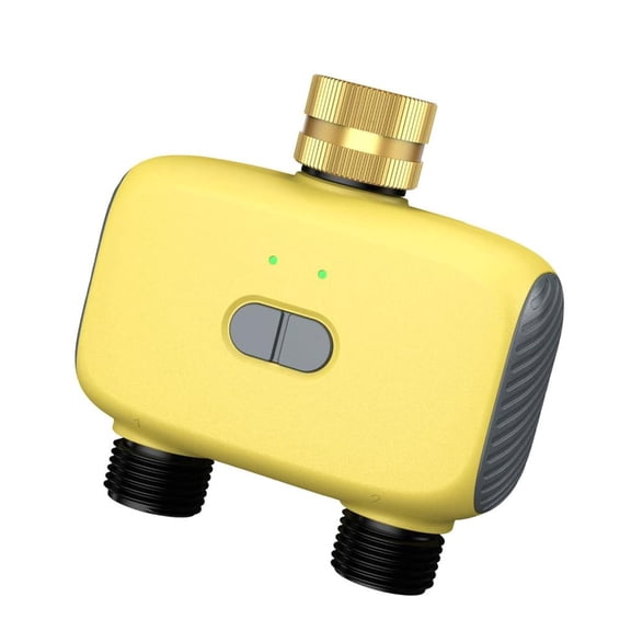 AOOOWER Automatic Sprinkler Timer With Rain Delay Manual Brass Inlet Double Outlet For Efficient Garden Lawns Irrigation Use