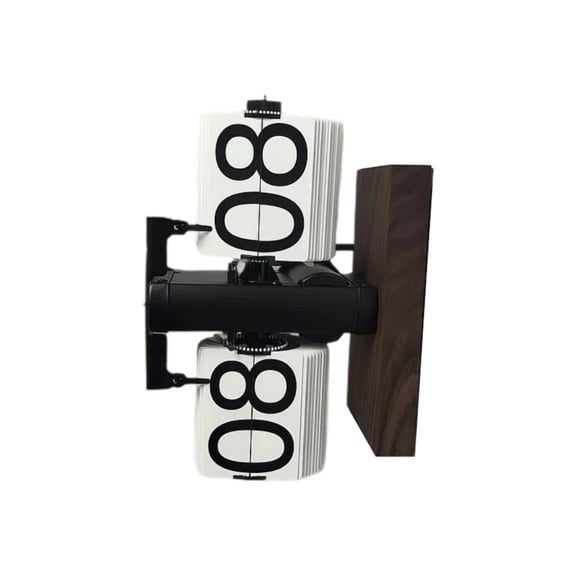 AOOOWER Automatic Wooden Flip Clock 24 Hour Display Quiet Operation Modern Office Home Decor with Smooth Time Adjustment Knob
