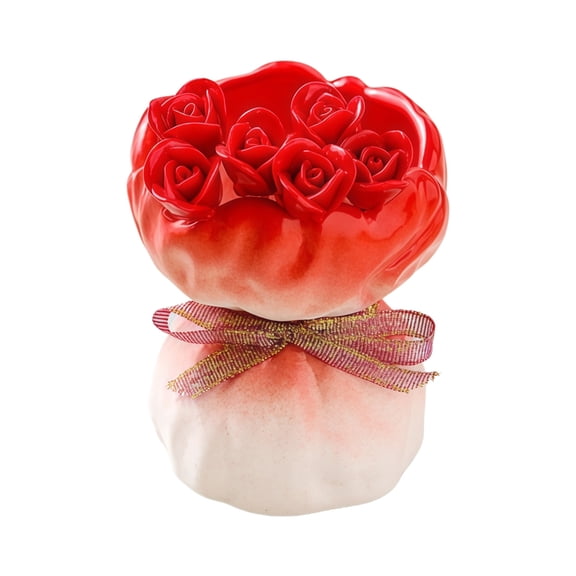 AOOOWER Beautiful Ceramic Bottle Flower Cake Forks Rose Detail For Party Occasion