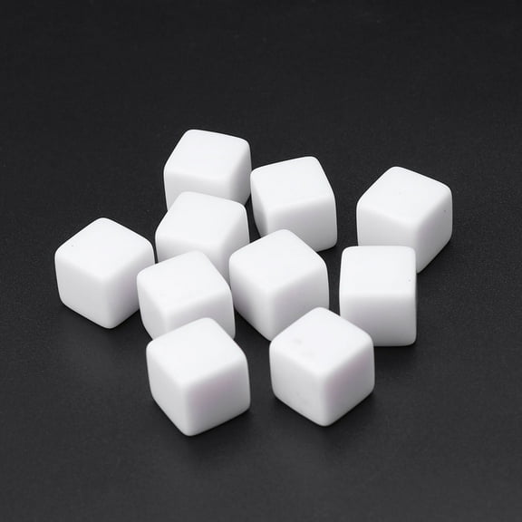 AOOOWER Blank White Dice 14mm Acrylic Dice Acrylic 6 Sided Party Family DIY Games Print