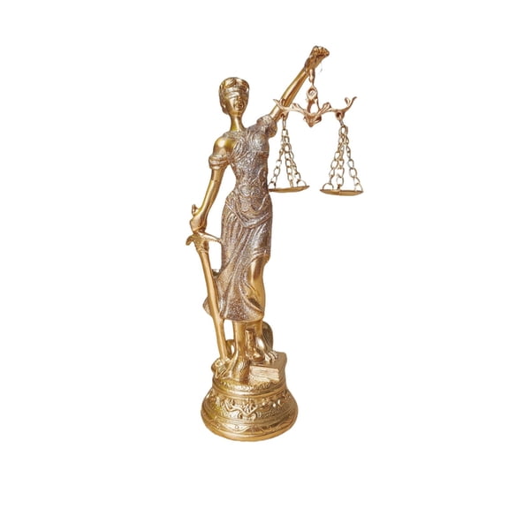 AOOOWER Blind Justice Goddess Statue with Scale Resins Figurine for Law Office Decors