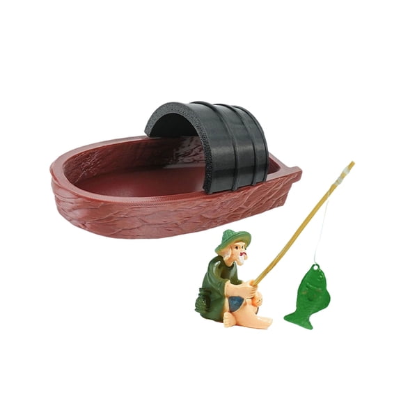 AOOOWER Boats Figurine Breeding Boats Canoes Terrarium Landscape Aquariums Decors