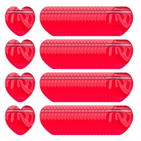 AOOOWER Bulk 300 Pieces Small Jewelry Gift Bags With Heart Designs Reusable Plastic Sealable Pouches for Special Occasion