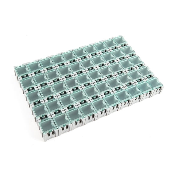 AOOOWER Bundles Of 50 Dustproof Plastic Storage Boxes For Parts Resistors DIY Projects