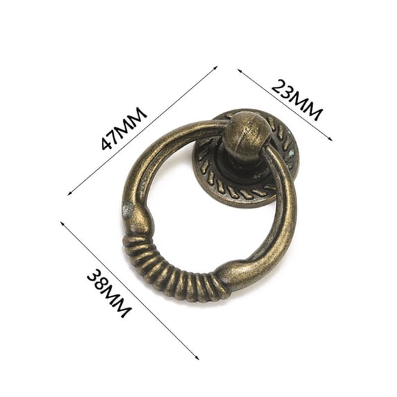 AOOOWER Cabinet Ring Handle Mini Retro Drawer Pull for Creative Decor Small Furniture Ha