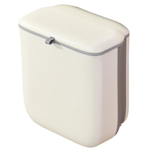 AOOOWER Cabinets Door Mountable Foldable Trash Can 3.2 Gallon Garbage Bin with Locking Lid for Kitchen Car Counter Space