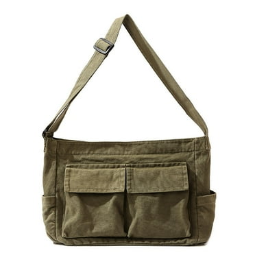 AOOOWER Canvas Crossbody Bags Large Capacity Shoulder Bag School Messenger for Women Men