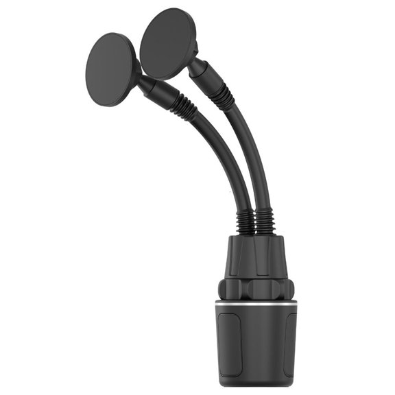 AOOOWER Car Phone Holder for Cup Holder Installation with Two Adjustable Arms, Magnetic Attachment, and No-Drill, No-Adhesive Mounting