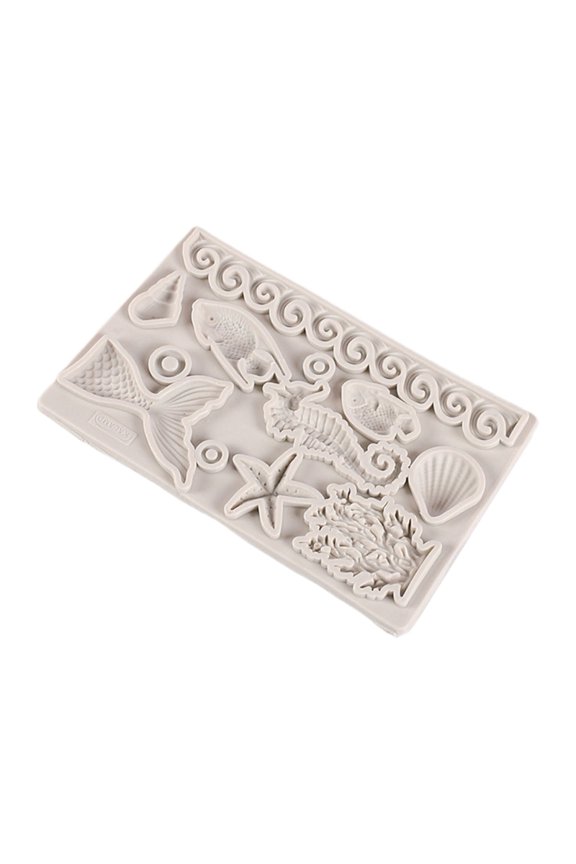 Cartoon Ocean Shape Fondant Molds Conch-Mermaid-Cake-Decor Silicone Mold Chocolate Candy Molds DIY Baking Tools