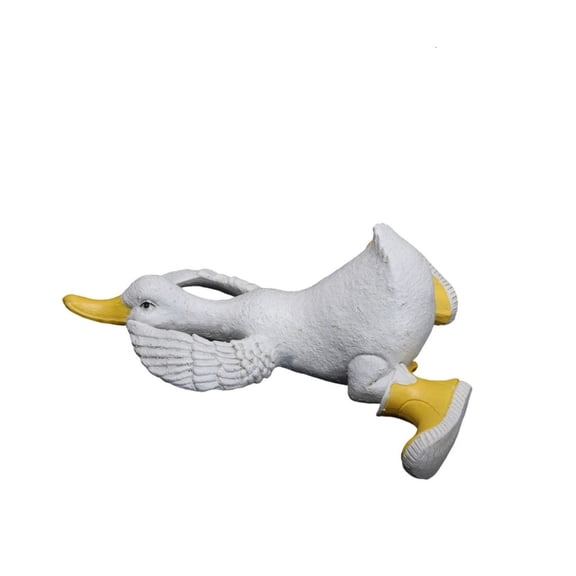 AOOOWER Cartoon Resins Duck with Rain Boot Sculpture Funny Animal Statue for Garden Lawns Patios and Home Desktop Decoration