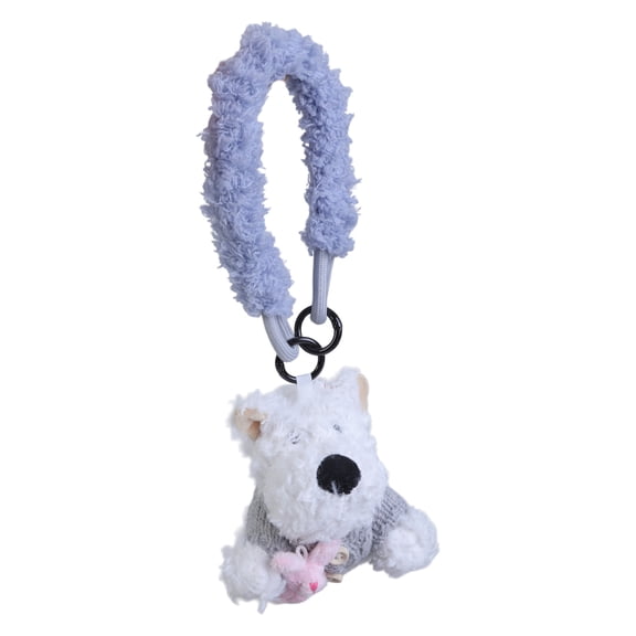AOOOWER Cartoon Scrawl Dog Charm Plush Keychain Handmade Animal Keyring Pendant Fashionable Bag Accessory Pet Lover Gift