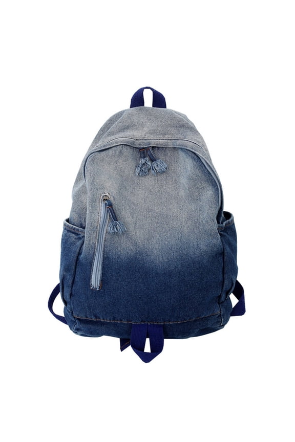 Casual Denim Rucksack Zipper Backpack Schoolbag Daypack for Valentine's Day