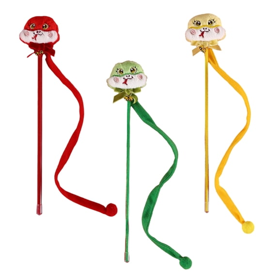 AOOOWER Cats Play Wand for Active Pet Activity and Bonding Cartoon Snake Teaser