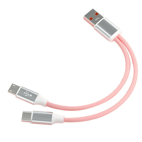 AOOOWER Cellphone Fast Charging Cord USB A Male to Type C & Micro USB Male Data Transfer Cord Charging Cable