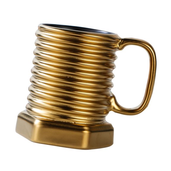 AOOOWER Ceramic Mug with Creative Screw Shape 380ML Capacity for Hot Cold Beverages Suitable for Families and Practical Use