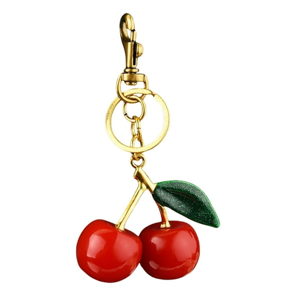 AOOOWER Charming Cherry Keychain Accessory Fashion Keyrings Elegant Bag Embellishment