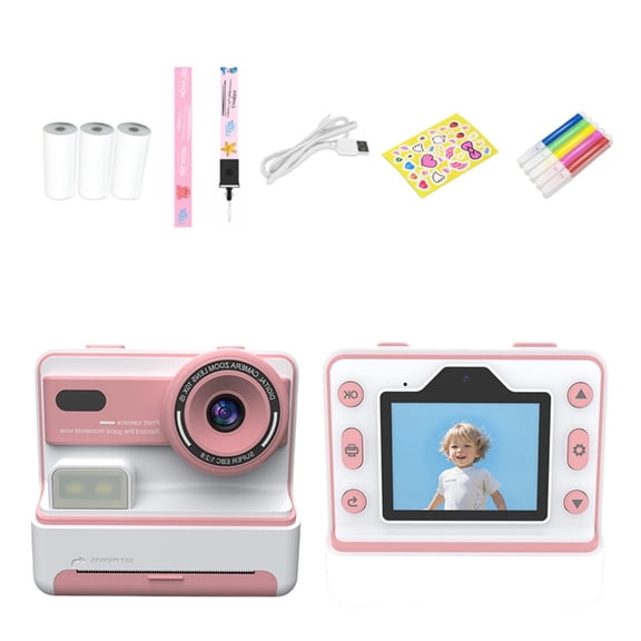 AOOOWER Child Friendly Camera with Instantly Print Function Front Back Camera Lens