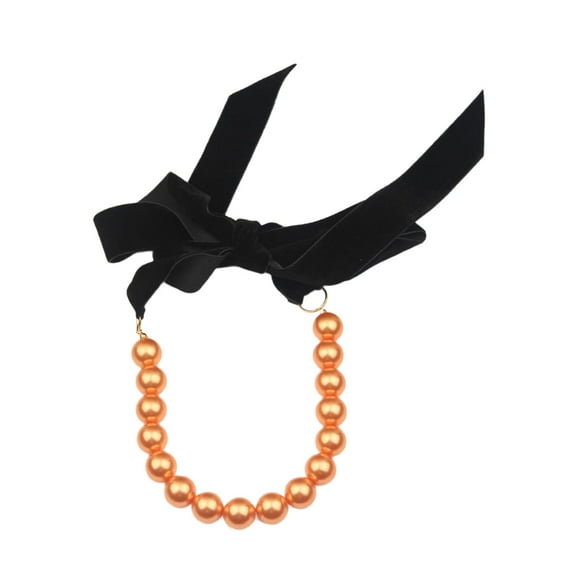 AOOOWER Classy Velvets and Faux Pearls Necklace for Versatile Styling Clavicle Chain