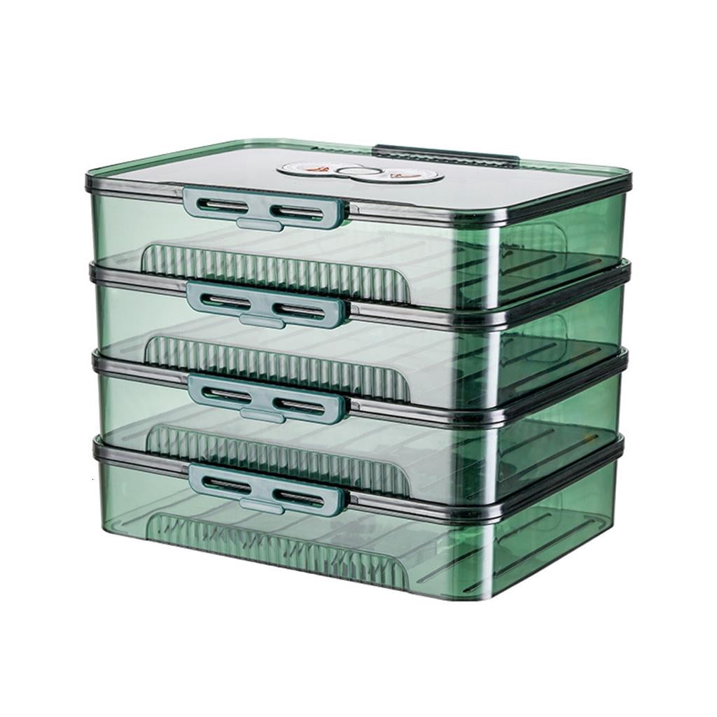 AOOOWER Clear Dumpling and Wonton Storage Box Stackable Freezer ...