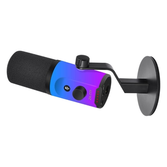 AOOOWER Clear USB Condenser Microphone With Color Light Effects Noise Cancellation For Streaming Podcasts PC Recording