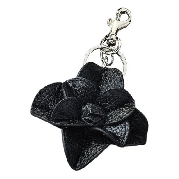 AOOOWER Coffee/Black Color PU Leather Flower Key Chain for Detail Oriented Individuals