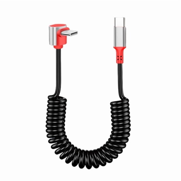 AOOOWER Coiled 100W Two USB C Fast Charging Cable Retractables Design Oxidation Resistant Aluminum Shell