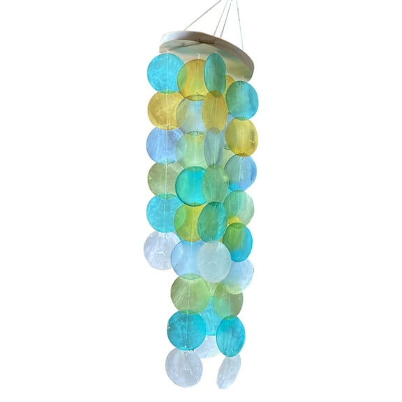 AOOOWER Colored Capiz Shells Wind Chimes for Garden Decoration Enhances Outdoor Decoration with Soothingly Sounds