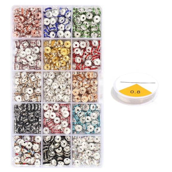 AOOOWER Colorful Rondelle Crystal Bead Spacers Mixed Color Rhinestones Rondelle Beads for Creating Custom Jewelry Accessories