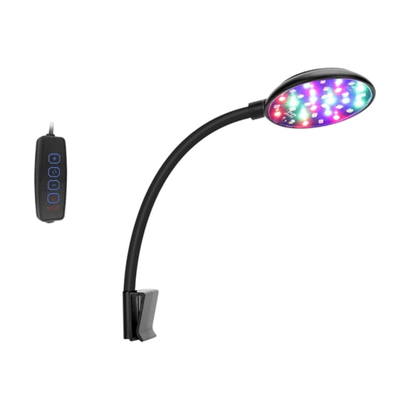 AOOOWER Compacts Clip On LED Light for Small Aquariums Adjustable Arm Fishes Tanks Plant