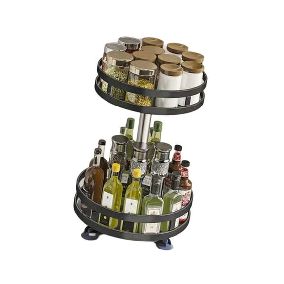AOOOWER Countertop Storage Rack Adjustable Round Shelf for Kitchen Bathroom Accessory Sturdy Metal Construction