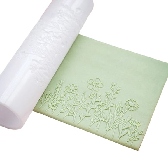 AOOOWER Craft Clay Textured Roller Tool With Botanicals Patterns Jewelry Making Tool