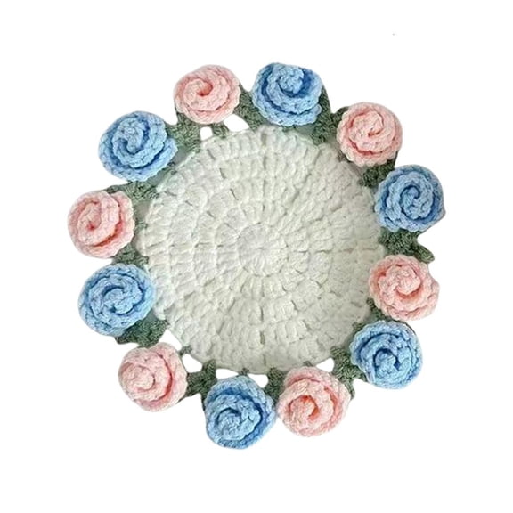 AOOOWER Crochet Kits Rose Bouquet Crochet Coasters Kits Coasters Crochet Starter Kits Flower Coasters Crochet Kits for Crafting